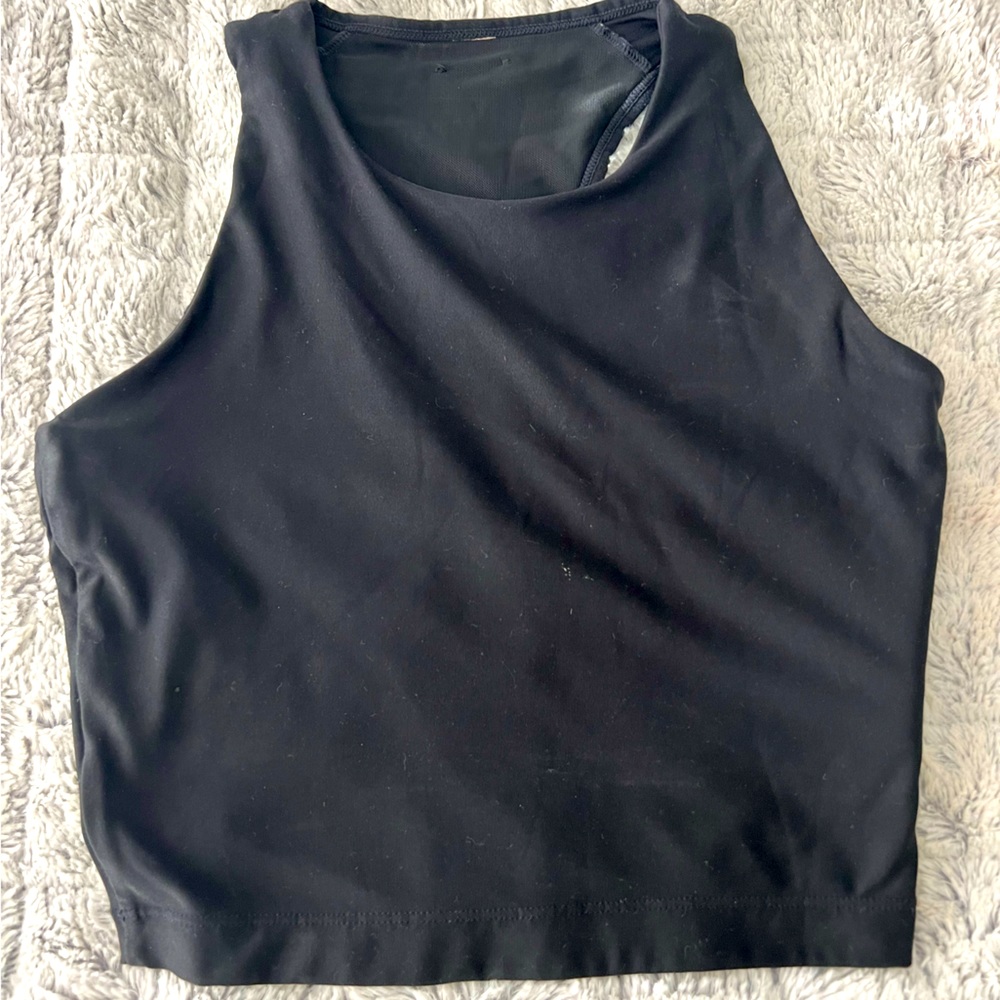Black Sports Crop Top
